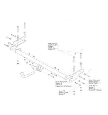 Фаркоп (ТСУ) для KIA Cerato TD 2009-2012 съемный шар на двух болтах 1.3тонны Босал